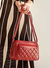 Bolsa em Couro Tiracolo Matelassê Vermelho